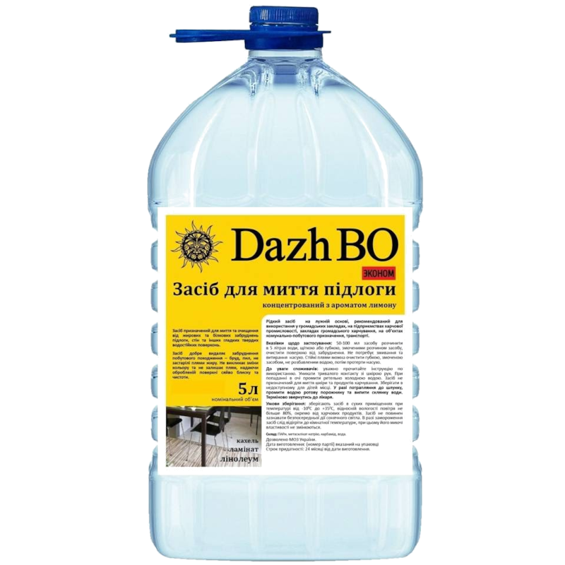 Засіб для миття підлоги DAZHBO лимон, універсальний, 5 л